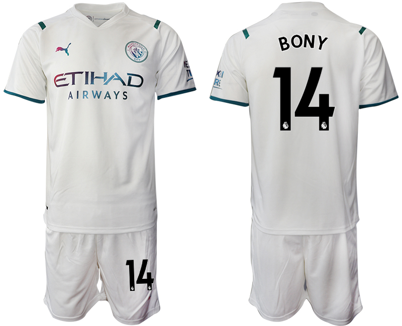 Men 2021-2022 Club Manchester City away White #14 Soccer Jersey->manchester city jersey->Soccer Club Jersey